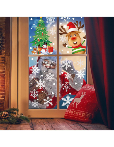 Set de 449 Calcomanías de Ventana Navidad Lansian - Copos de Nieve