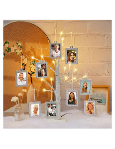 Soporte de marco de fotos iluminado Leinuosen 60 cm 10 marcos