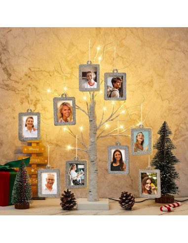 Soporte de marco de fotos iluminado Leinuosen 60 cm 10 marcos