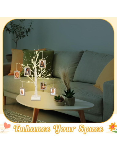 Soporte de marco de fotos iluminado Leinuosen 60 cm 10 marcos