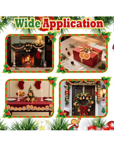 40 Rodajas de Naranja Secas con Cuerda de Cáñamo - Decoración Rústica DIY