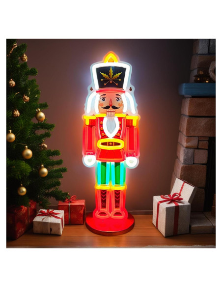 Letrero Neón Cascanueces de Navidad 42.9x15.5cm USB LED