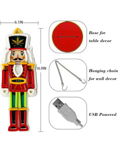 Letrero Neón Cascanueces de Navidad 42.9x15.5cm USB LED 2