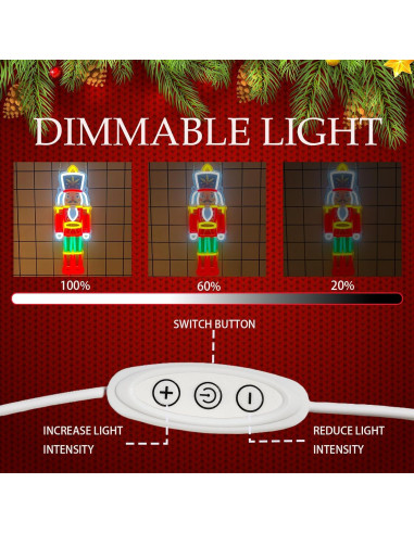 Letrero Neón Cascanueces de Navidad 42.9x15.5cm USB LED