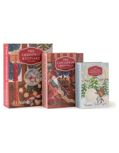 Set de 3 Libros Decorativos de Navidad Soul & Lane - Almacenamiento Oculto