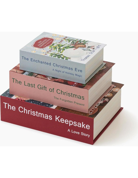 Set de 3 Libros Decorativos de Navidad Soul & Lane - Almacenamiento Oculto
