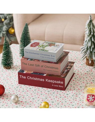 Set de 3 Libros Decorativos de Navidad Soul & Lane - Almacenamiento Oculto
