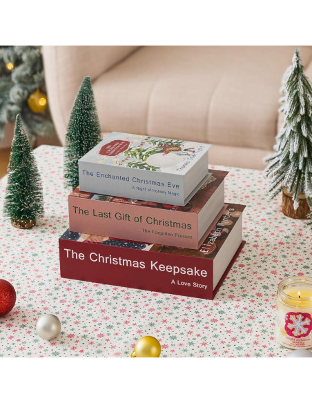 Set de 3 Libros Decorativos de Navidad Soul & Lane - Almacenamiento Oculto