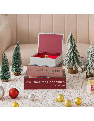 Set de 3 Libros Decorativos de Navidad Soul & Lane - Almacenamiento Oculto