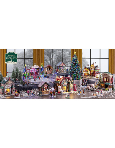 Accesorio de Pueblo Navideño Lemax 03849 - Alquiler de Patines (3 Piezas)