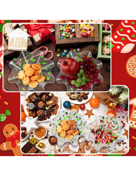 Juego de 4 Cuencos de Plástico Tioncy Hojas de Acebo 20 cm