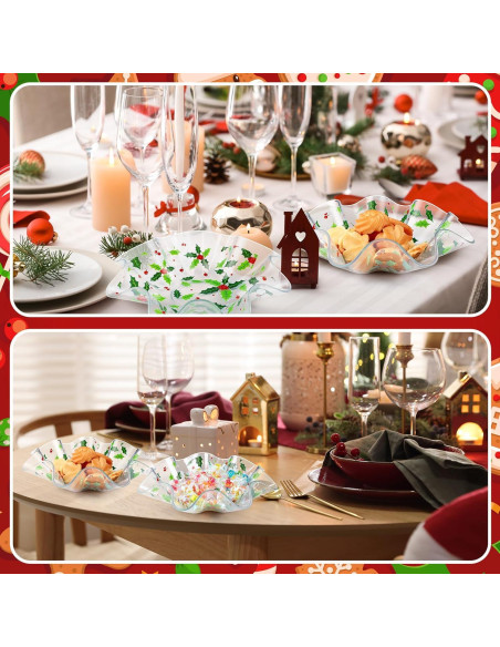 Juego de 4 Cuencos de Plástico Tioncy Hojas de Acebo 20 cm