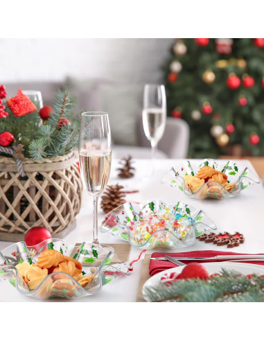 Juego de 4 Cuencos de Plástico Tioncy Hojas de Acebo 20 cm