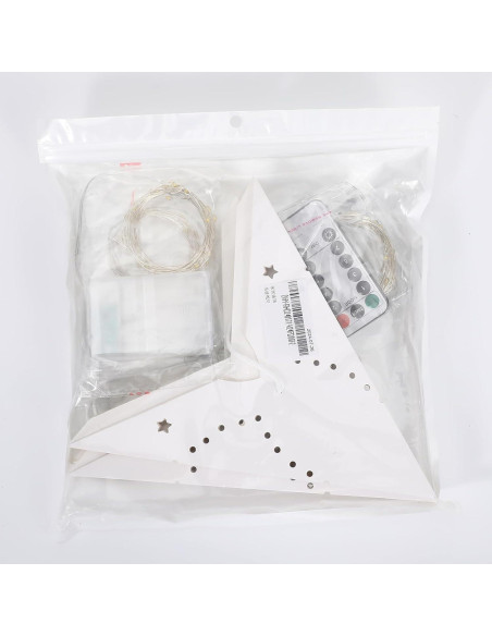 Lámpara de Papel Estrella Lewondr 7 Puntas con Control Remoto