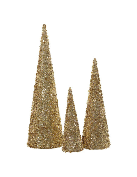 Conjunto 3 Árboles Cónicos Navideños Allstate Dorados 30-61 cm