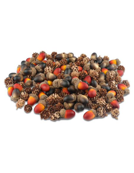 YIYA 240 Piezas Decoración de Piñas y Bellotas Artificiales