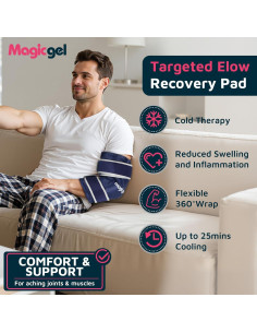 Funda de Hielo para Codo Magic Gel - Reutilizable y Ajustable 2