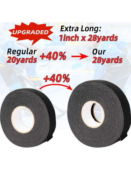 Cinta de Hockey Magsaddle 2 Rollos 2.54 cm x 25.6 m Negra