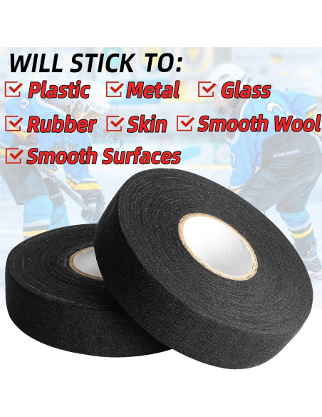 Cinta de Hockey Magsaddle 2 Rollos 2.54 cm x 25.6 m Negra