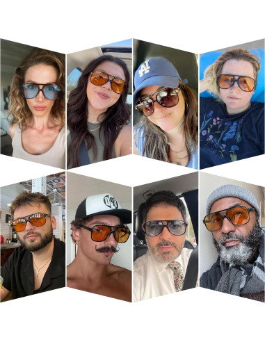 Gafas de Sol Aviador YDAOWKN Retro UV400 60mm