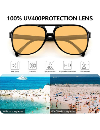 Gafas de Sol Aviador YDAOWKN Retro UV400 60mm