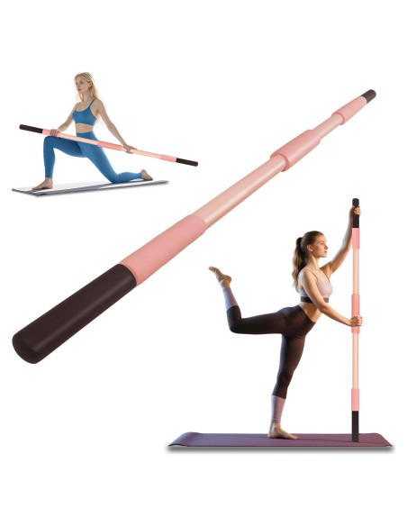 Palillo de Yoga Rosa Scisum 147 cm con Almohadillas para Estiramiento