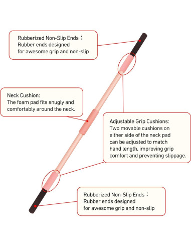 Palillo de Yoga Rosa Scisum 147 cm con Almohadillas para Estiramiento
