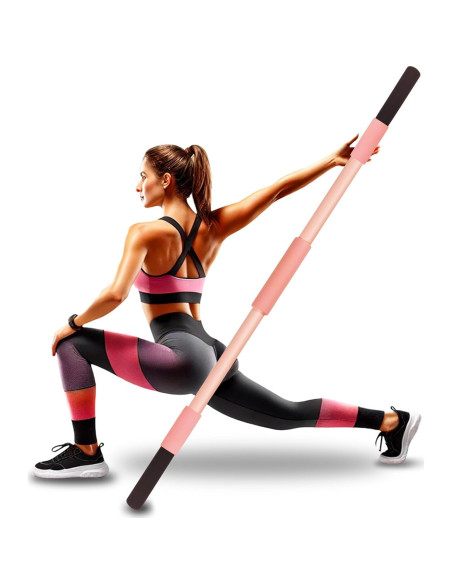 Palillo de Yoga Rosa Scisum 147 cm con Almohadillas para Estiramiento