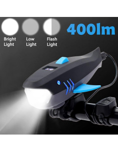 Timbre Eléctrico de Bicicleta LESOVI-52 con Luz 400LM 2