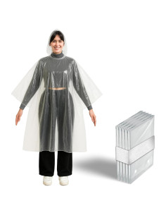 Ponchos de Lluvia Desechables Transparentes 5 Unidades - Adultos
