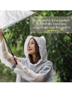 Ponchos de Lluvia Desechables Transparentes 5 Unidades - Adultos 2