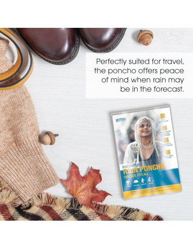 Ponchos de Lluvia Desechables Transparentes 5 Unidades - Adultos