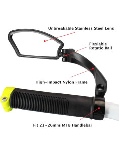 Espejo Retrovisor de Manillar Hafny Izquierdo Acero Inoxidable 2