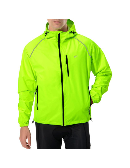 Chaqueta de Lluvia Impermeable para Hombre Grande Amarillo Fluorescente