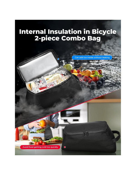 Bolsa de Bicicleta KEMIMOTO 8L con Bolsa Térmica 6L Resistente