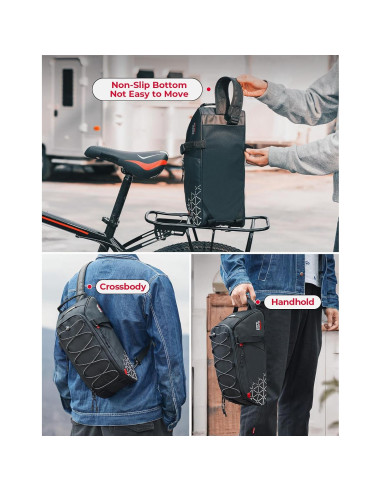 Bolsa de Bicicleta KEMIMOTO 8L con Bolsa Térmica 6L Resistente