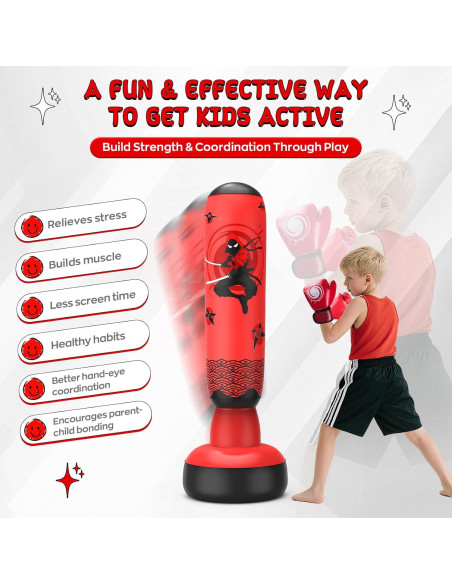 Bolsa de Boxeo Inflable BaiYuan 67" para Niños 3-12 Años