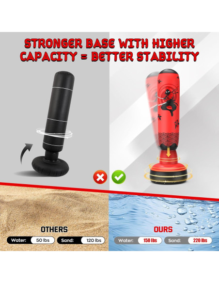 Bolsa de Boxeo Inflable BaiYuan 67" para Niños 3-12 Años