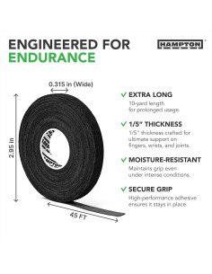 Cinta para Dedos Profesional Hampton Adams - Paquete de 8 Rollos 2