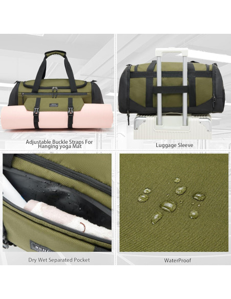 Bolsa Deportiva BSHG Verde 56x25.9x25.9 cm Impermeable