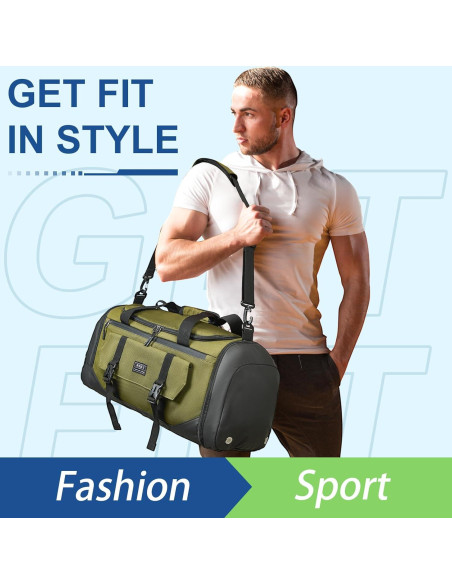 Bolsa Deportiva BSHG Verde 56x25.9x25.9 cm Impermeable