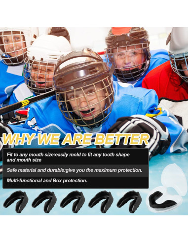 BBTO Protector Bucal Deportivo Niños 6 Pcs Estilo Clásico