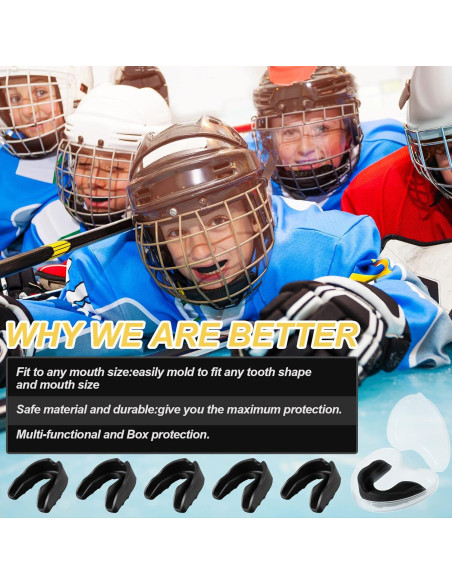 BBTO Protector Bucal Deportivo Niños 6 Pcs Estilo Clásico