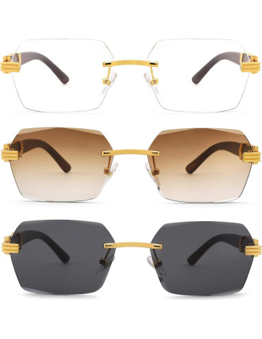 Gafas de sol sin montura Hycredi estilo retro 58mm UV400