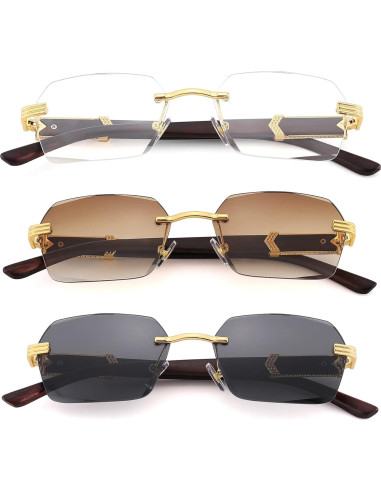 Gafas de sol sin montura Hycredi estilo retro 58mm UV400