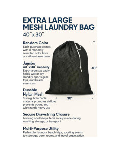 Bolsa de Lavandería Jumbo 101.6x76.2 cm Dependable Nylon Multiusos 2