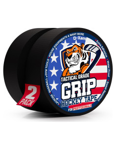 Cinta de Hockey D-Xam Negra 2 Rollos 2.54 cm Resistente al Agua