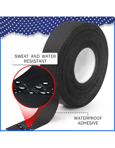 Cinta de Hockey D-Xam Negra 2 Rollos 2.54 cm Resistente al Agua