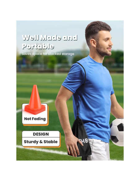 Escalera de Agilidad GHB 12 Peldaños 6.1 Metros + 12 Conos de Fútbol