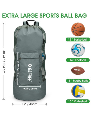 Bolsa de Malla Grande G4Free para Pelotas 104x43cm